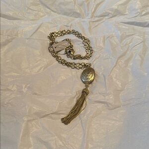 Chico's Gold Pendant Necklace with Tassel